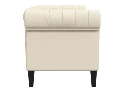 Sofá chesterfield de 2 plazas tela crema
