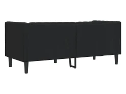 Sofá Chesterfield de 2 plazas cuero artificial negro