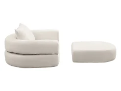 Sofá componible amplio resistente chenilla beige ideal para familia