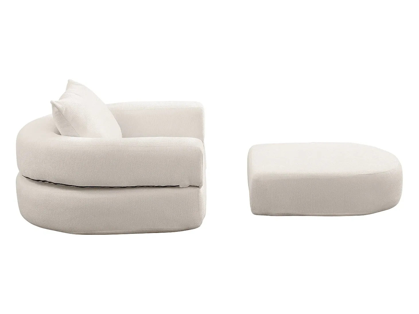 Sofá componible amplio resistente chenilla beige ideal para familia