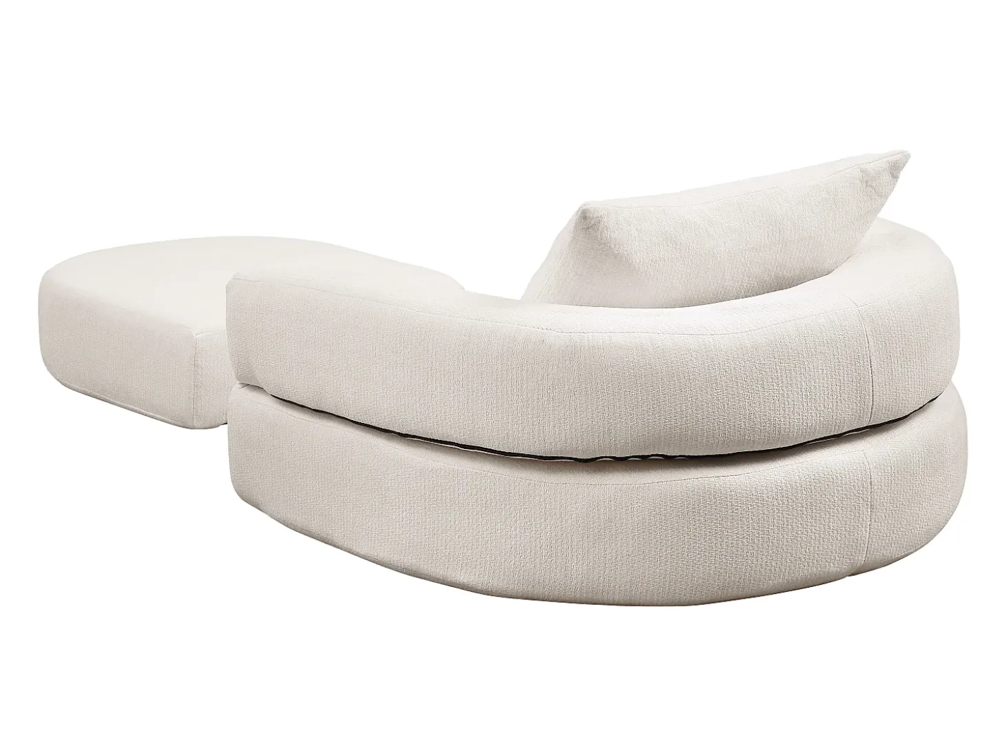 Sofá componible amplio resistente chenilla beige ideal para familia