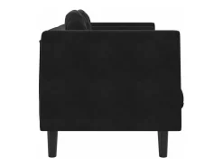 Sofá con cojines 2 plazas terciopelo negro