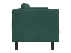 Sofá con cojines 2 plazas terciopelo verde oscuro