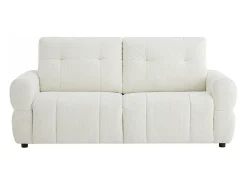 Sofá convertible de 3 plazas en chenilla beige colchón 12 cm ECORIA