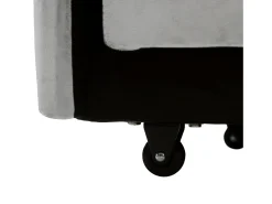 Sofá convertible individual de terciopelo gris claro con soporte para teléfono y portavasos, ideal para salón y dormitorio