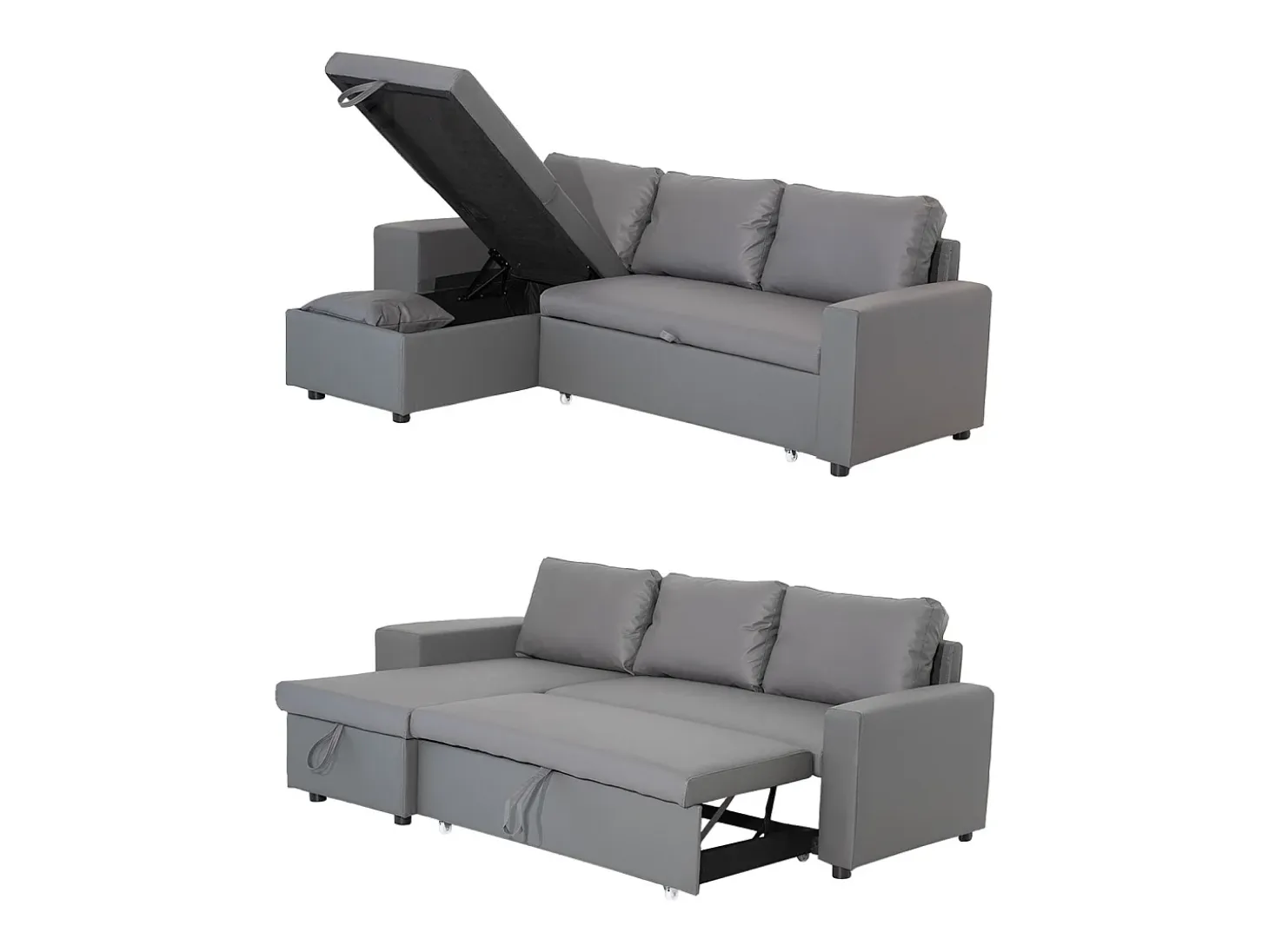 Sofá convertible TONY 3 plazas gris