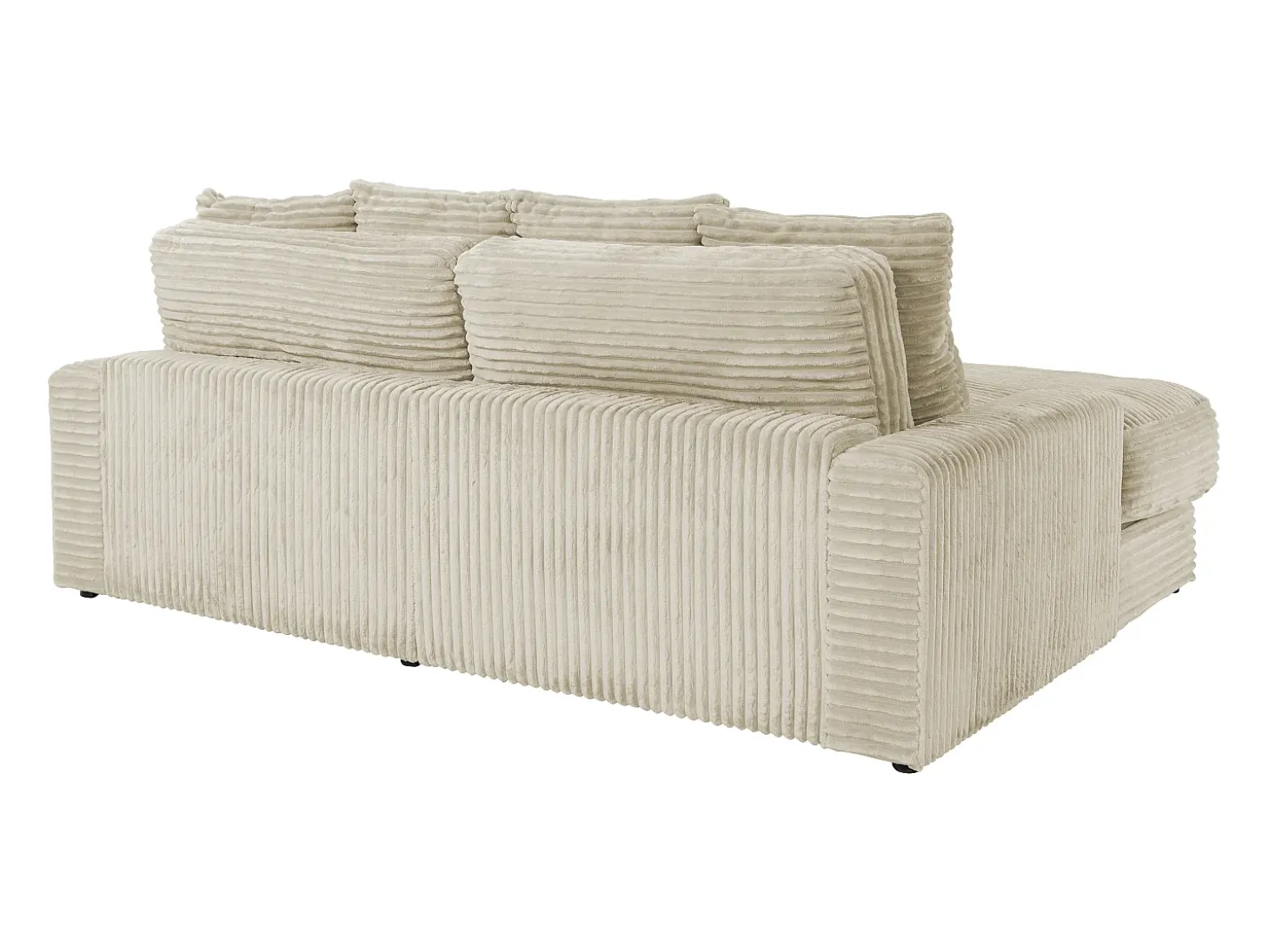 Sofá de 3 plazas con asiento profundo en pana gruesa beige CALAZO