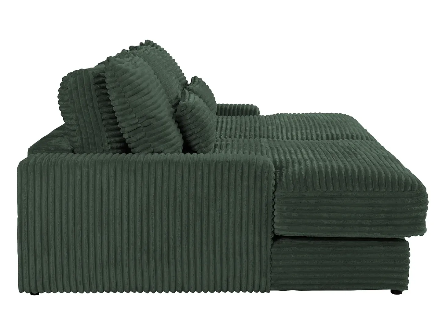 Sofá de 3 plazas con asiento profundo de pana color verde pino CALAZO