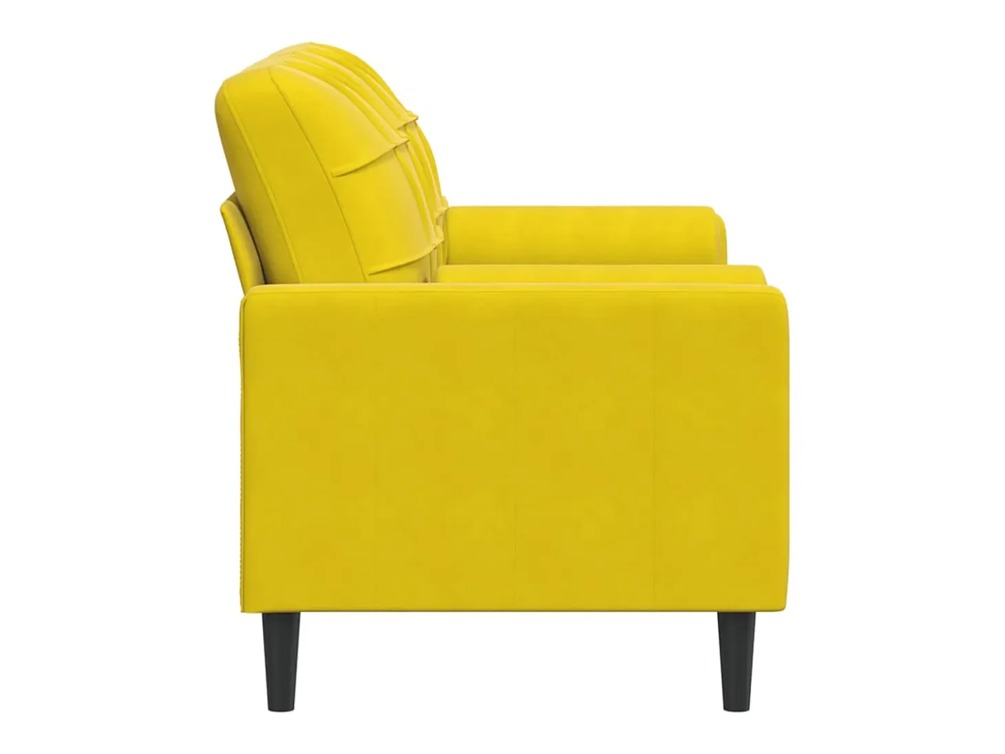 Sofá de 2 plazas con cojines terciopelo amarillo 140 cm