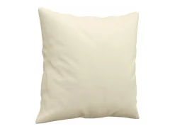 Sofá de 2 plazas con cojines cuero sintético color crema 140 cm