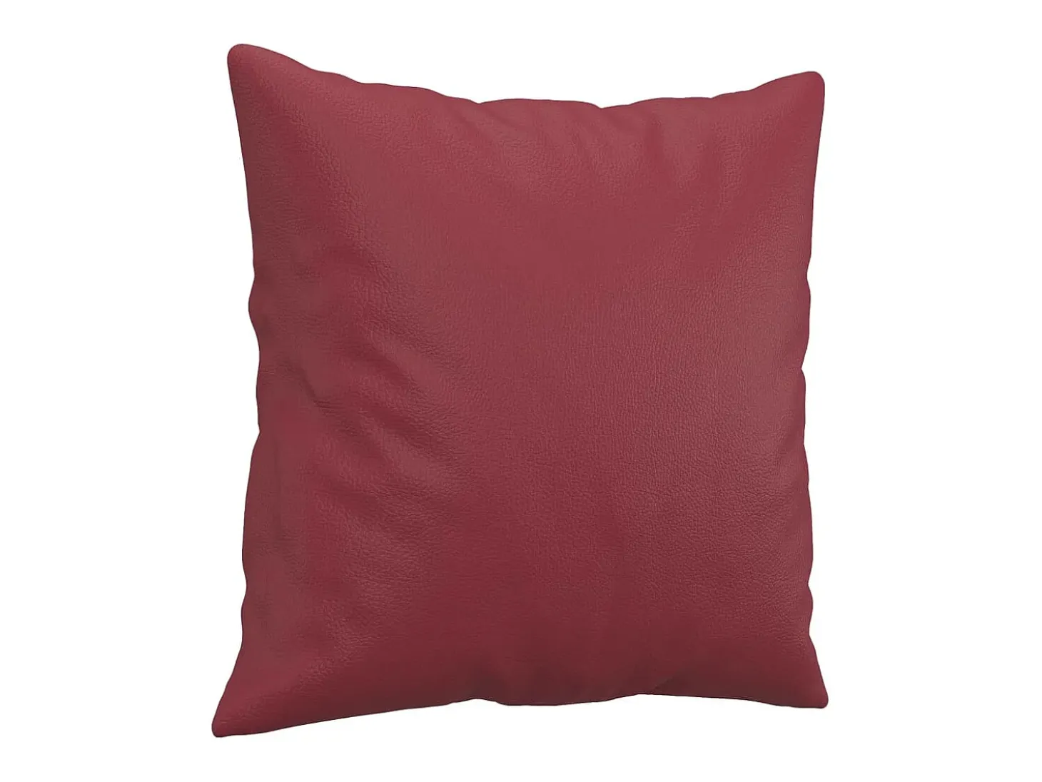 Sofá de 2 plazas con cojines cuero sintético rojo tinto 120 cm
