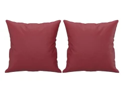 Sofá de 2 plazas con cojines cuero sintético rojo tinto 120 cm