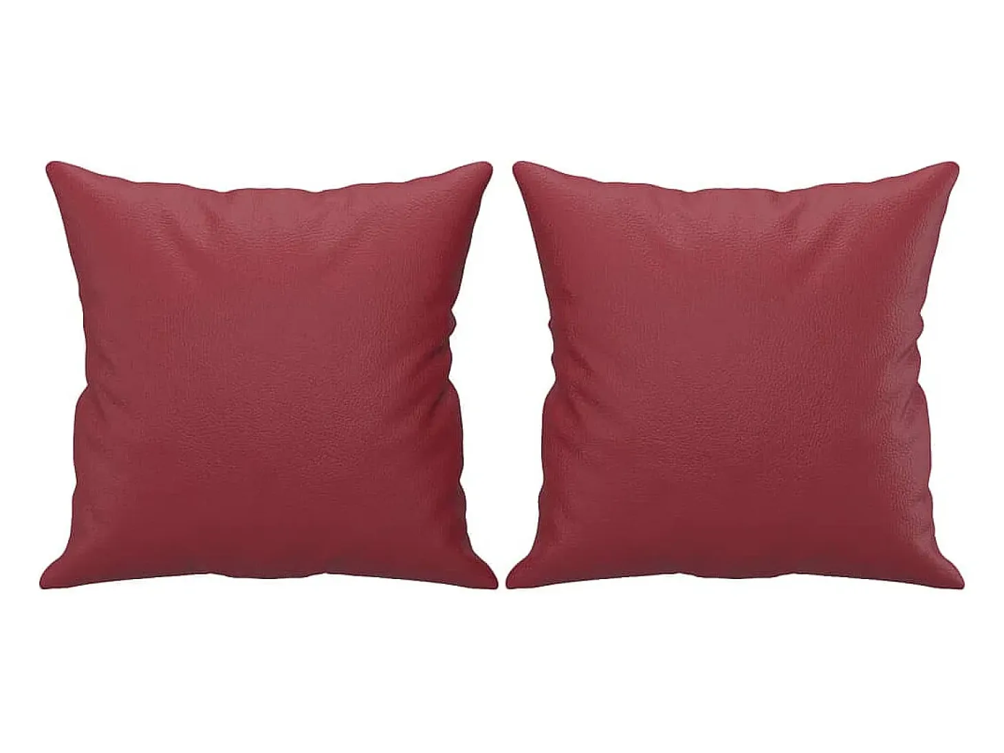 Sofá de 2 plazas con cojines cuero sintético rojo tinto 120 cm