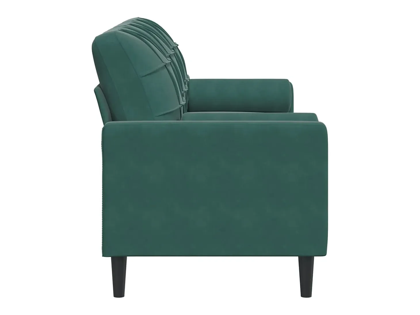 Sofá de 3 plazas con cojines terciopelo verde oscuro 180 cm