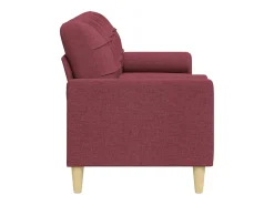 Sofá de 3 plazas con cojines tela rojo tinto 210 cm