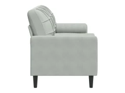 Sofá de 3 plazas con cojines terciopelo gris claro 180 cm