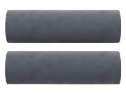 Sofá de 3 plazas con cojines terciopelo gris oscuro 180 cm
