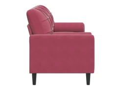 Sofá de 3 plazas con cojines terciopelo rojo tinto 180 cm