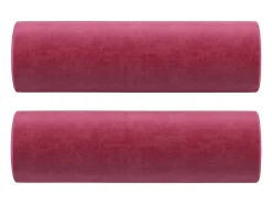 Sofá de 3 plazas con cojines terciopelo rojo tinto 180 cm