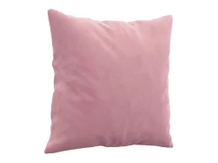 Sofá de 2 plazas con cojines terciopelo rosa 140 cm