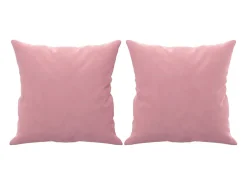 Sofá de 2 plazas con cojines terciopelo rosa 140 cm