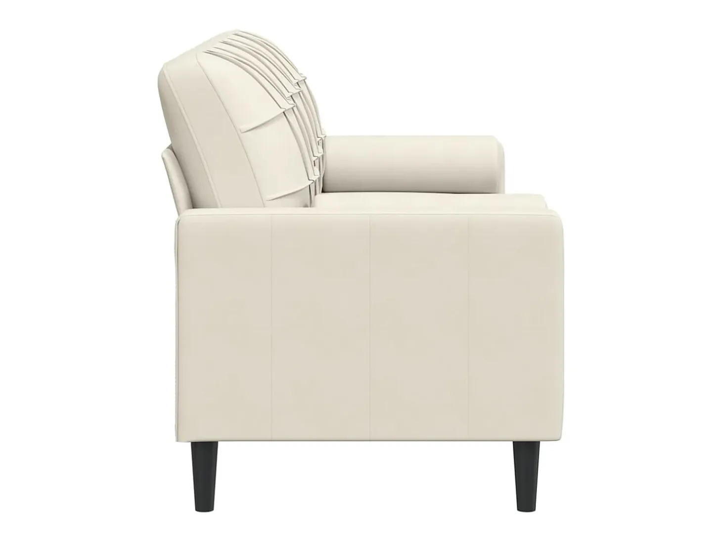 Sofá de 3 plazas con cojines terciopelo color crema 180 cm