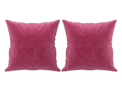 Sofá de 2 plazas con cojines terciopelo rojo tinto 120 cm