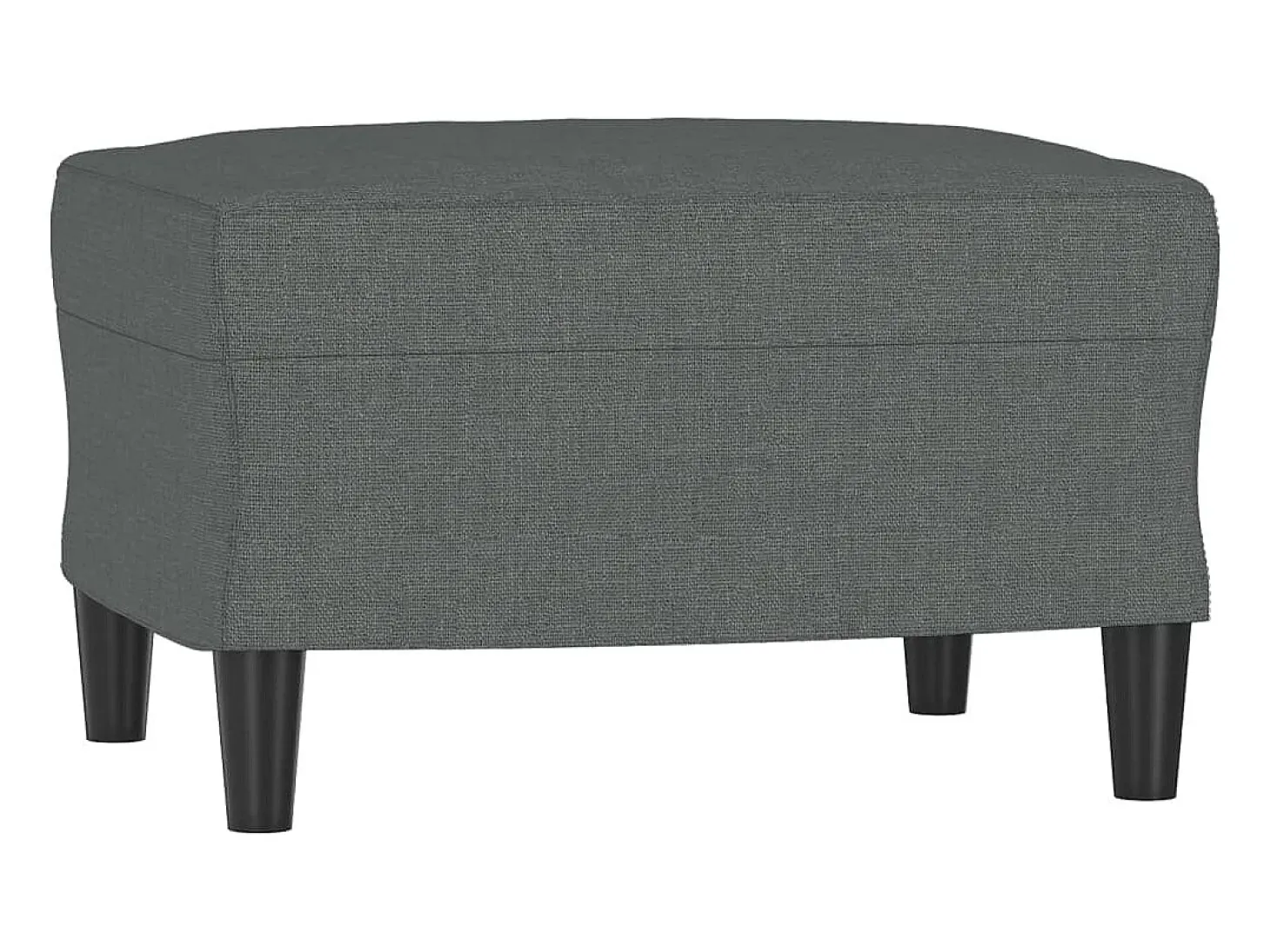 Sofá de 3 plazas con taburete de tela gris oscuro 180 cm