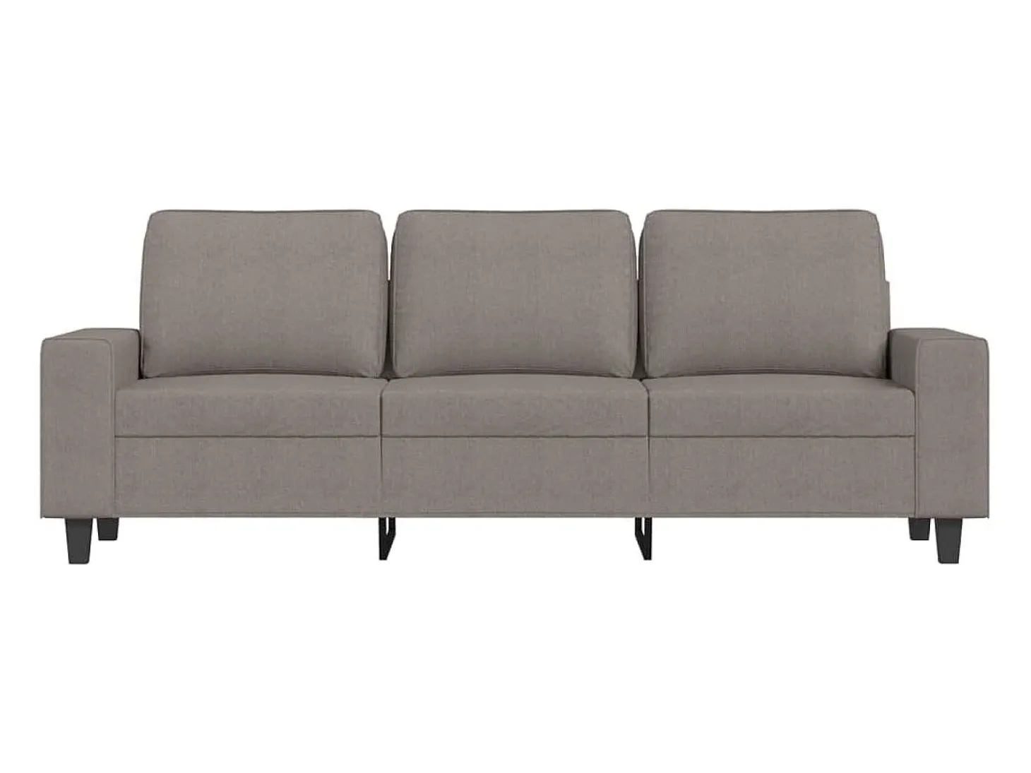 Sofá de 3 plazas con taburete de tela gris taupe 180 cm