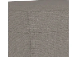 Sofá de 3 plazas con taburete de tela gris taupe 180 cm