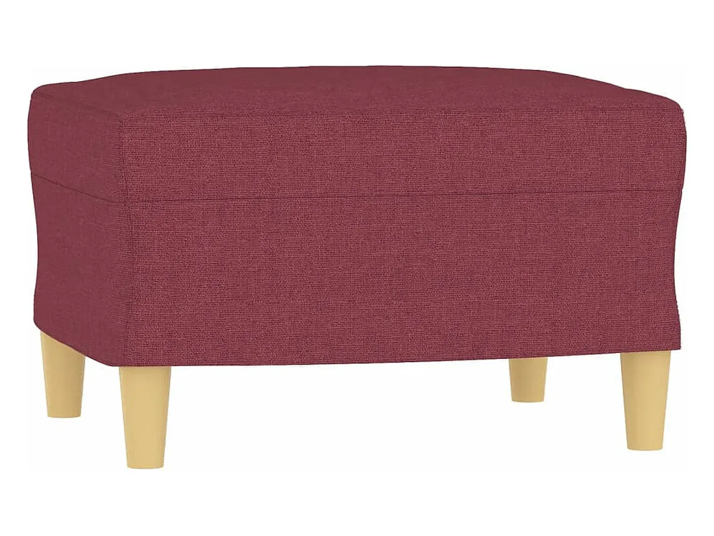 Sofá de 3 plazas con taburete de tela rojo tinto 180 cm