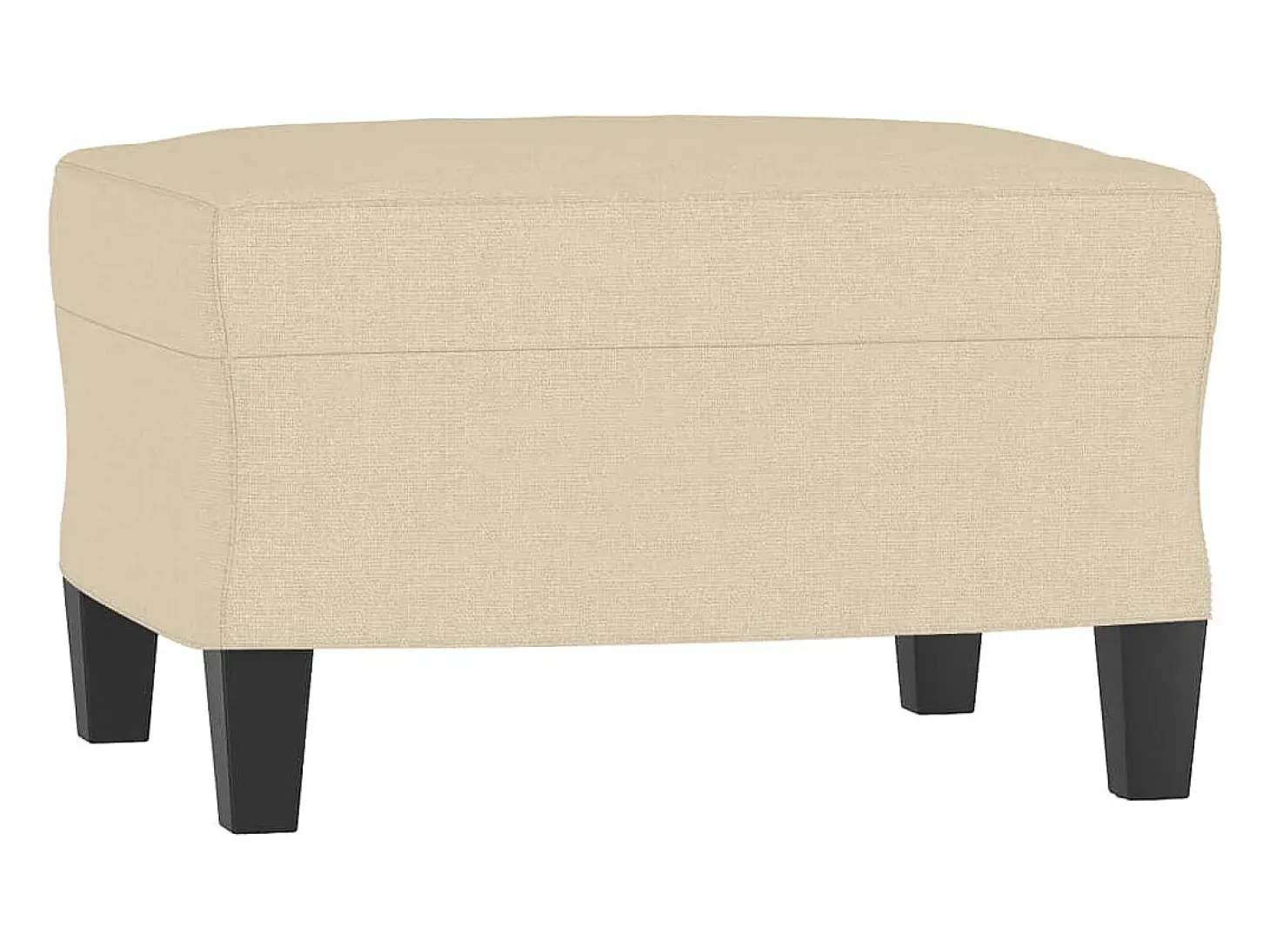 Sofá de 3 plazas con taburete de tela crema 180 cm