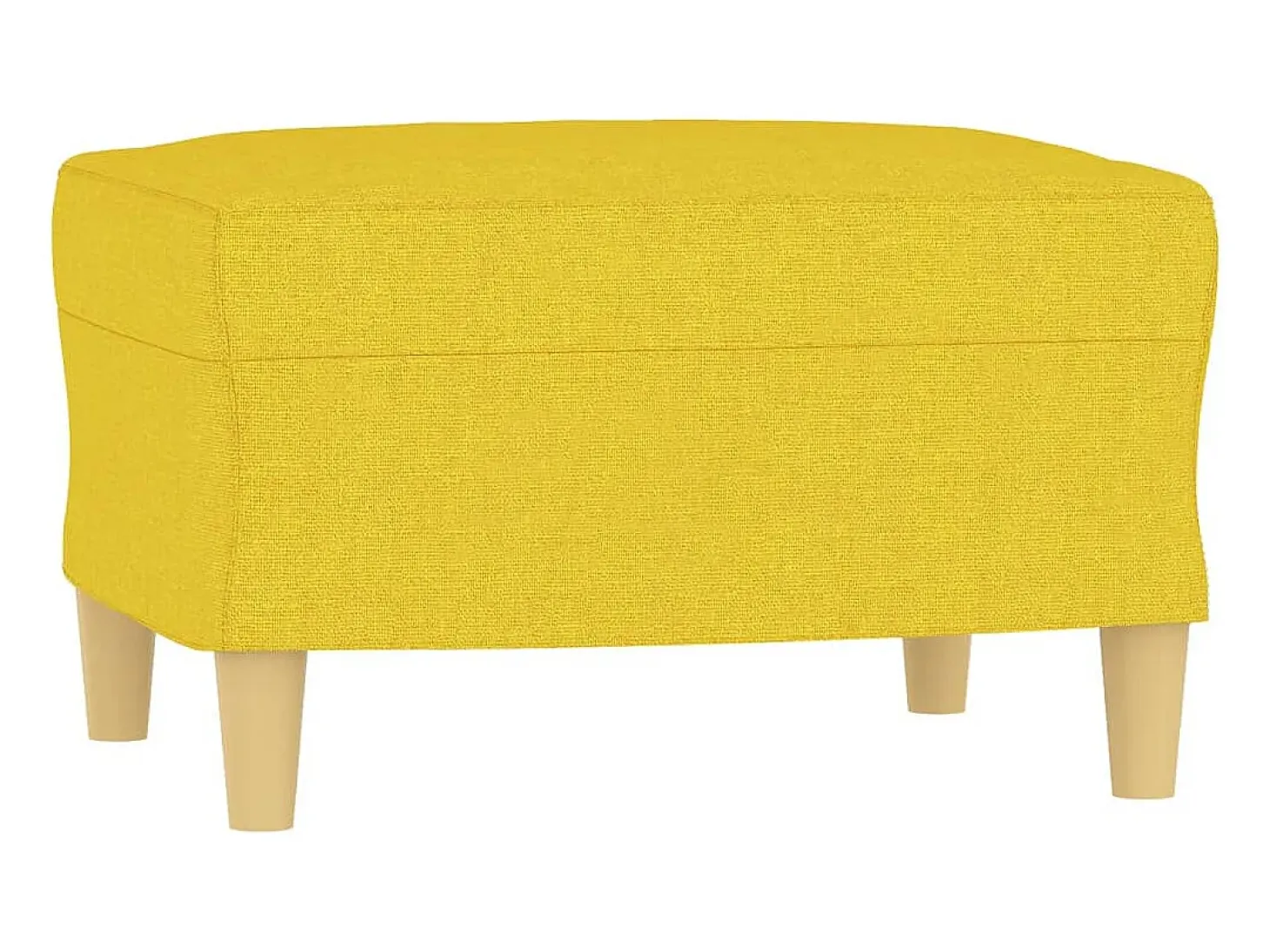 Sofá de 3 plazas con taburete de tela amarillo claro 180 cm