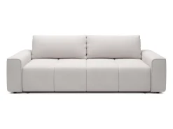 Sofá de 4 plazas convertible en tela texturizada beige MINTURNO