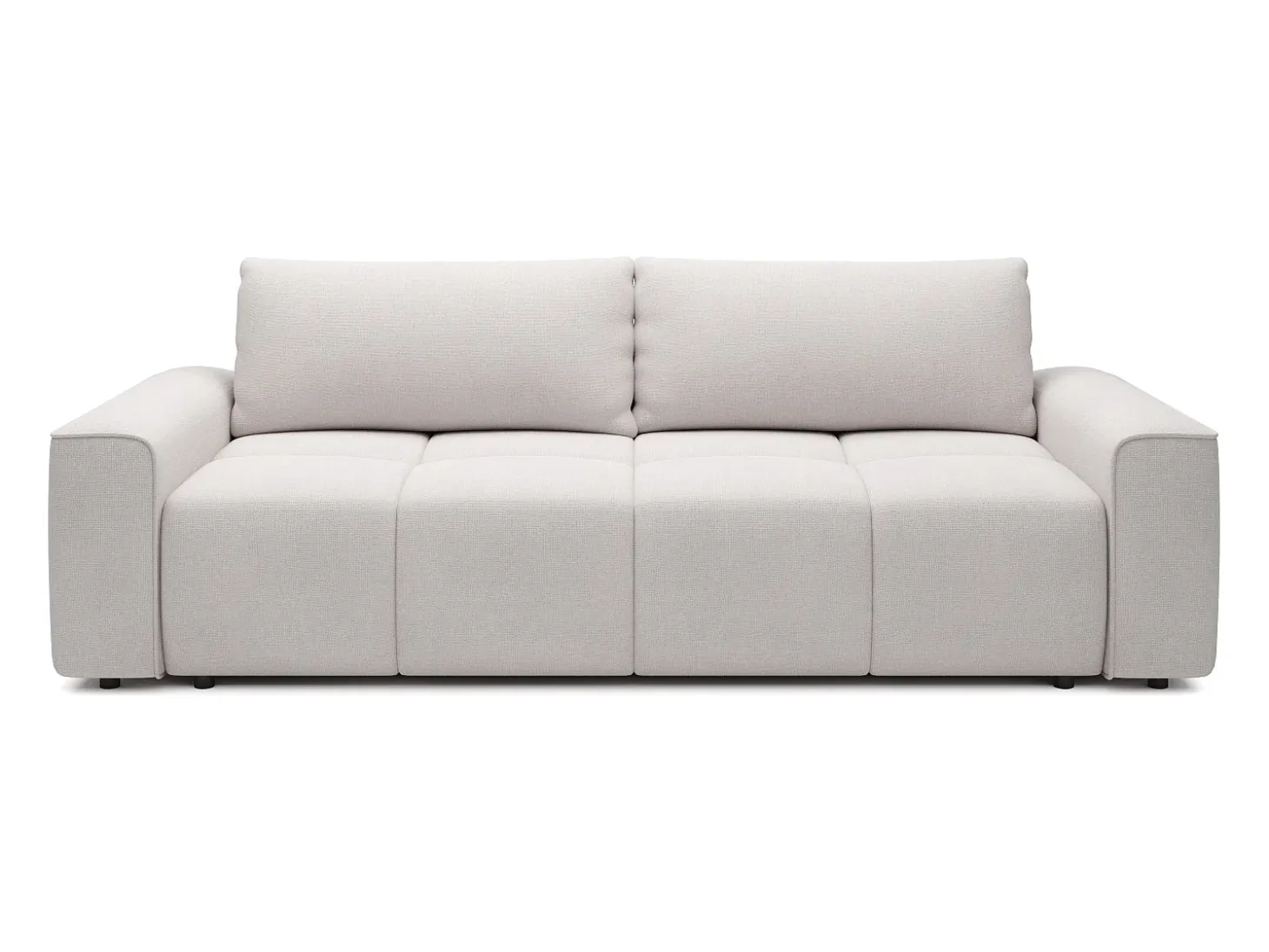 Sofá de 4 plazas convertible en tela texturizada beige MINTURNO