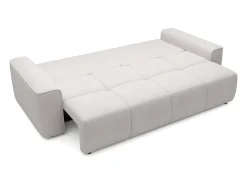 Sofá de 4 plazas convertible en tela texturizada beige MINTURNO