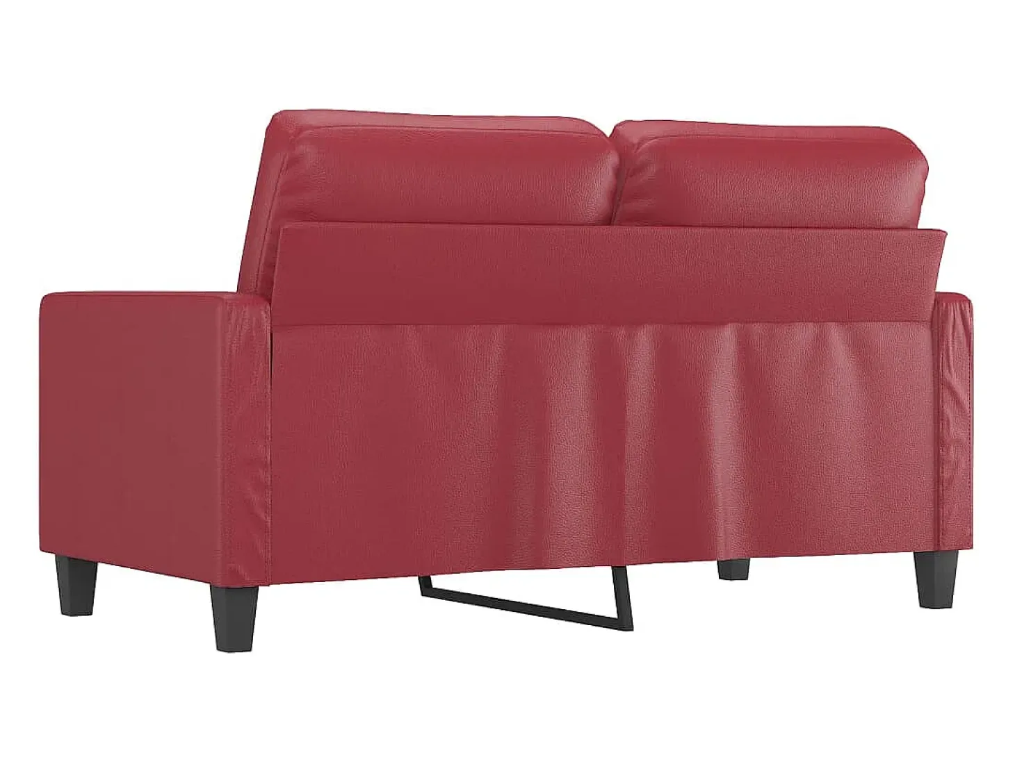Sofá de 2 plazas de cuero sintético rojo vino 120 cm