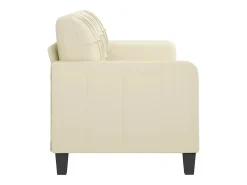 Sofá de 3 plazas de cuero sintético color crema 180 cm