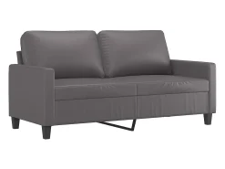 Sofá de 2 plazas de cuero sintético gris 140 cm
