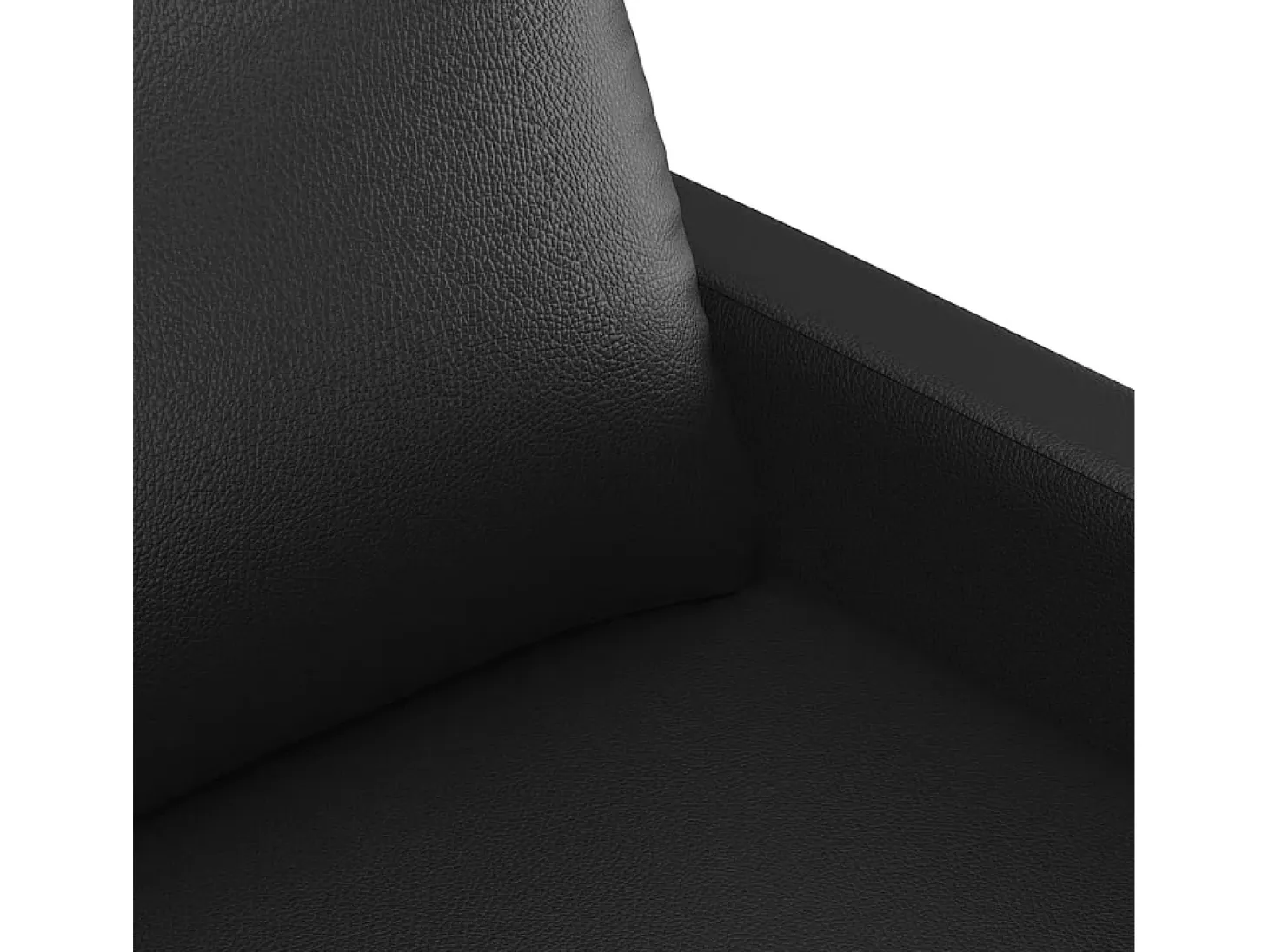 Sofá de 2 plazas de cuero sintético negro 140 cm