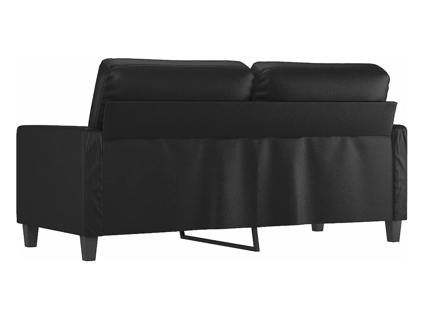Sofá de 2 plazas de cuero sintético negro 140 cm