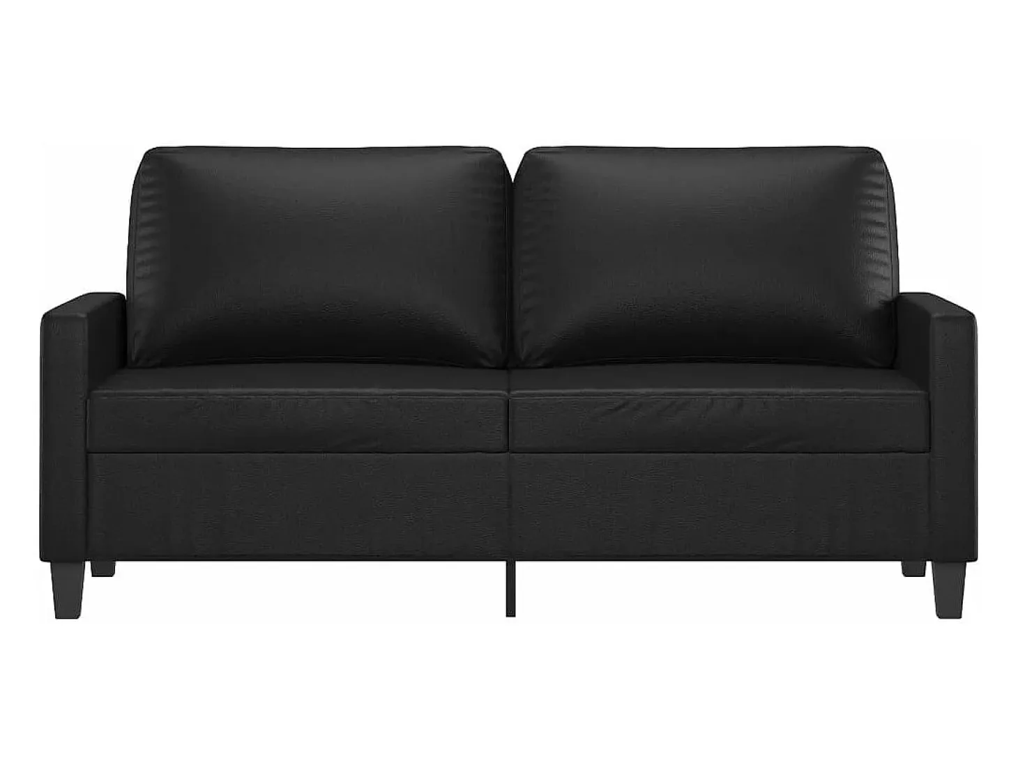 Sofá de 2 plazas de cuero sintético negro 140 cm