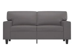 Sofá de 2 plazas de cuero sintético gris 120 cm