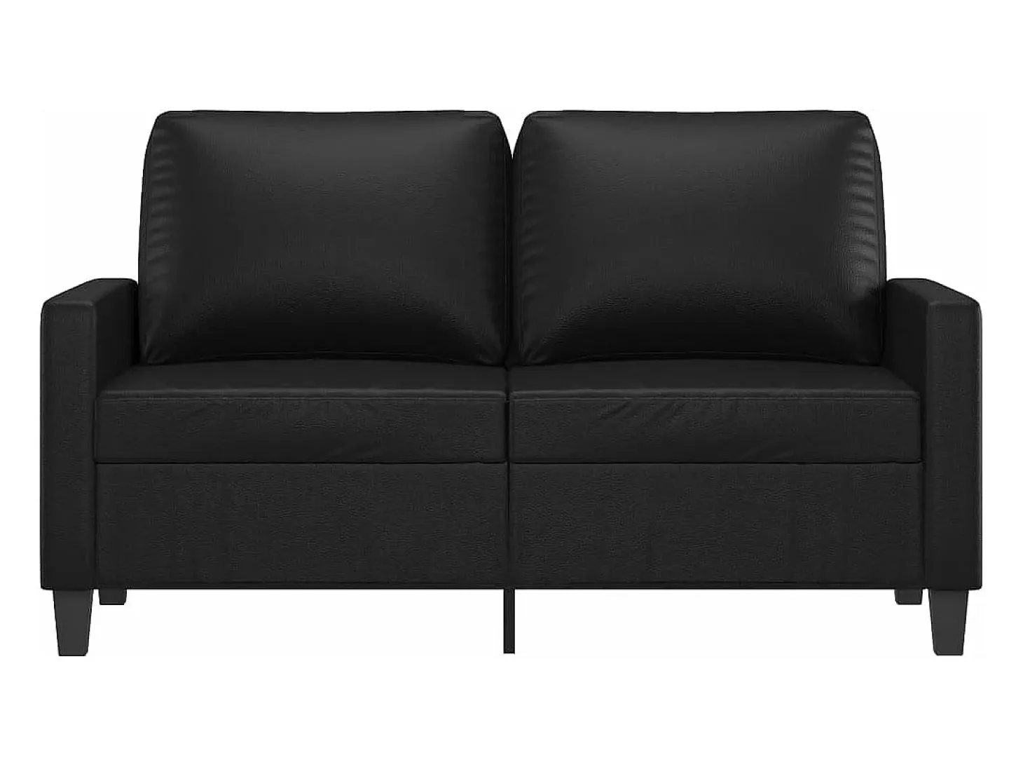 Sofá de 2 plazas de cuero sintético negro 120 cm