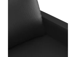 Sofá de 2 plazas de cuero sintético negro 120 cm