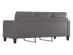Sofá de 3 plazas de cuero sintético gris 180 cm