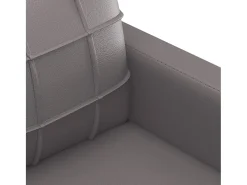 Sofá de 3 plazas de cuero sintético gris 180 cm