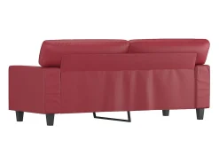 Sofá de 2 plazas de cuero sintético rojo vino 140 cm