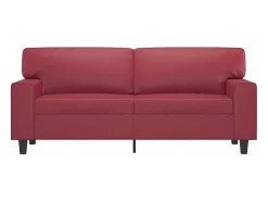 Sofá de 2 plazas de cuero sintético rojo vino 140 cm