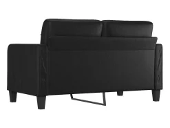 Sofá de 2 plazas de cuero sintético negro 140 cm